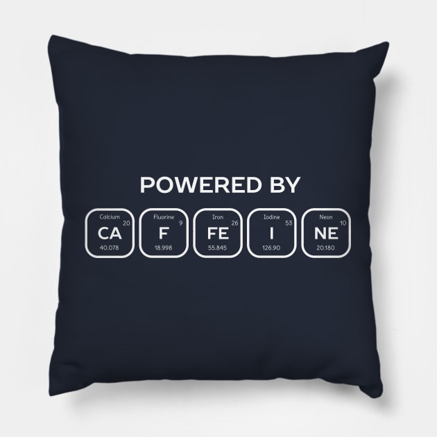 Powered By Caffeine Periodic Table Pillow by happinessinatee