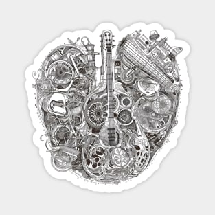 Guitar Mechanical Heart Magnet