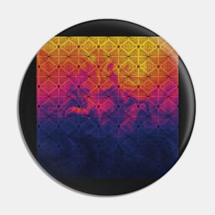 Graphic geometric pattern on colorful background Pin