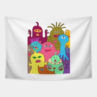 Halloween alien monster from outer space. Cartoon drawing. Tapestry