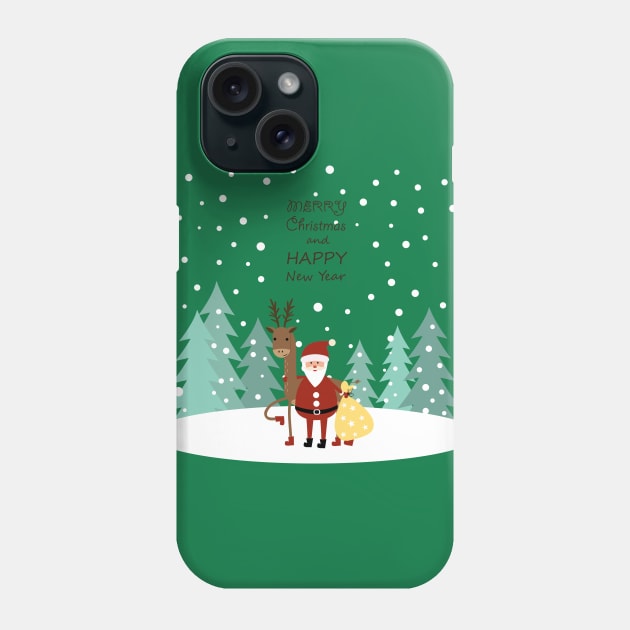 Friends - Santa Claus and reindeer Phone Case by grafart