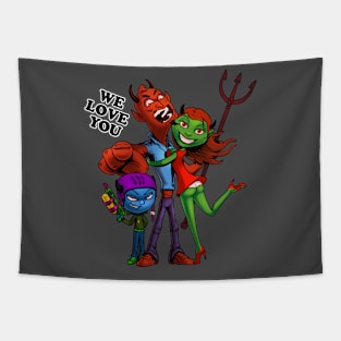 monsters family Tapestry