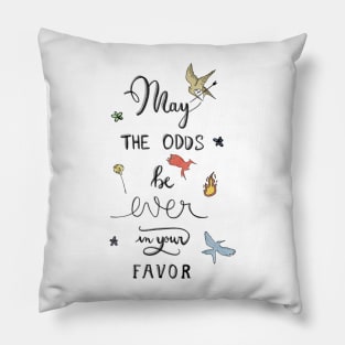 Hunger Games quality calligraphy - blue Pillow