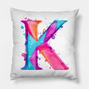 letter K cartoon art v3 Pillow