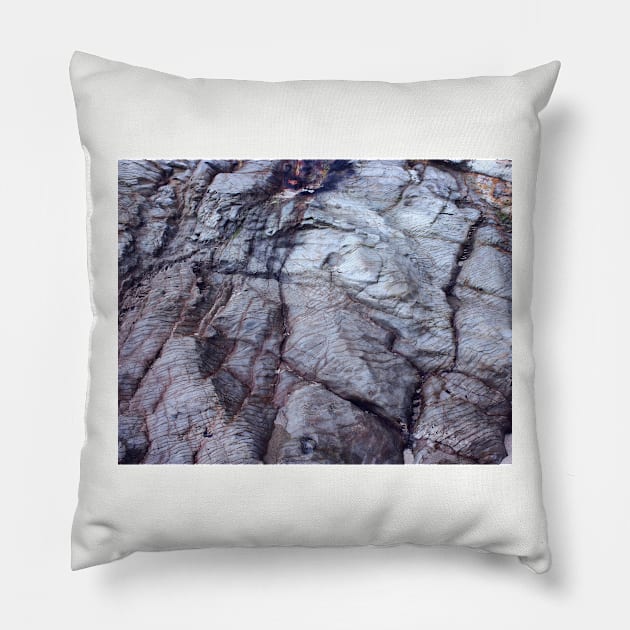 Geology Rocks - Blue Outcrop. Panther Beach, Highway 1, California Pillow by IgorPozdnyakov