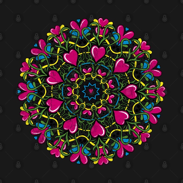 Symmetric Hearts - Mandala Design by PacPrintwear8