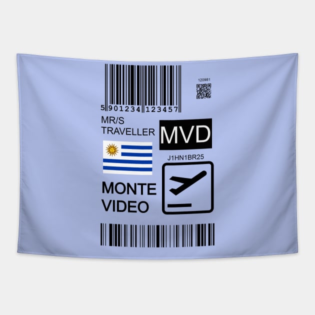 Montevideo Uruguay travel ticket Tapestry by Travellers