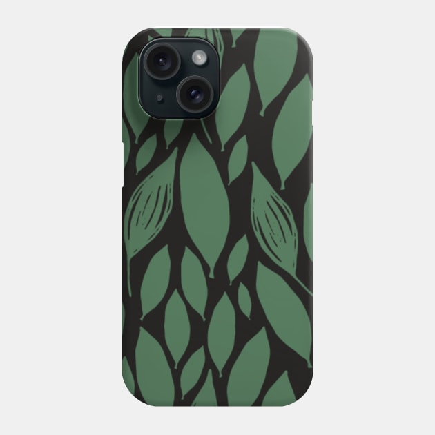 Leaves in black Phone Case by Shineyarts