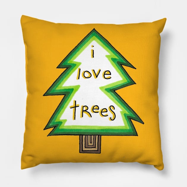 i love trees Pillow by sloanpirie