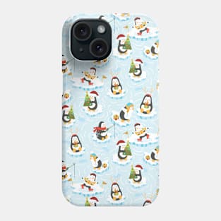 Christmas Penguins on Water Phone Case