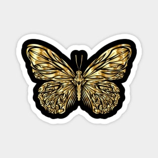 Ornate Golden Butterfly Magnet