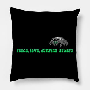 Peace, love, jumping spiders Pillow