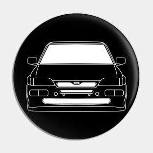 Ford Escort Cosworth White Outline Pin