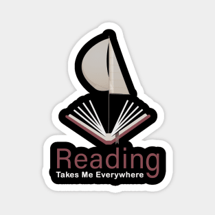 Reading Takes Me Everywhere Magnet