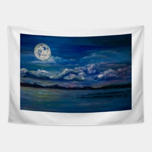 Costa Brava night Tapestry