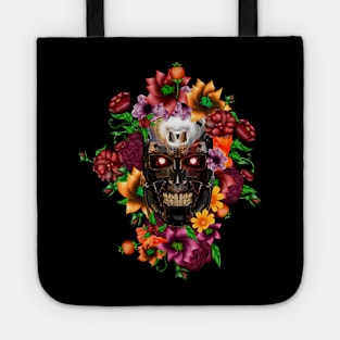 Sugar Chrome Skull Terminator Cyborg Head Tote