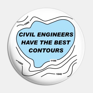 Civil Engineer Blue Contours Pin