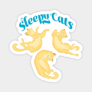 Sleepy Cats in Blue Magnet