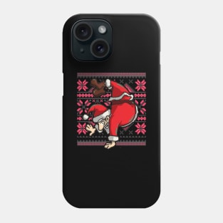 Ugly Christmas Santa Claus Handstand Gymnast Phone Case