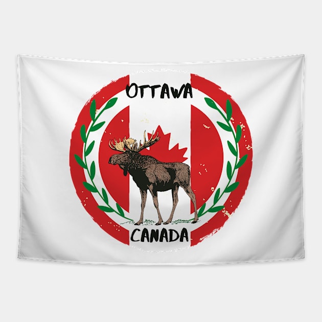 Ottawa Canada moose Tapestry by Gulldio