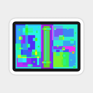 Square up Pixel pattern shirt Magnet