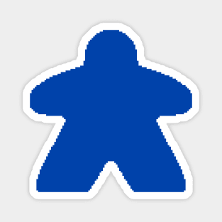 Blue Pixelated Meeple Magnet