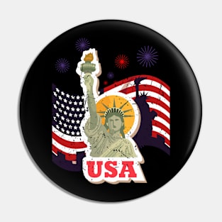 New York 4th of july Vintage Statue of Liberty Pin