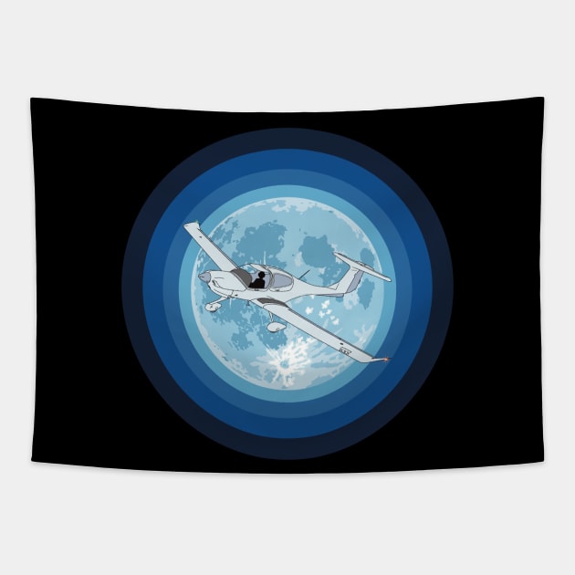 Diamond DA40 Night Flight Tapestry by Kassi Skye