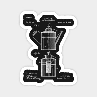 Coffee Patent - Coffee Shop Art - Black Chalkboard Magnet