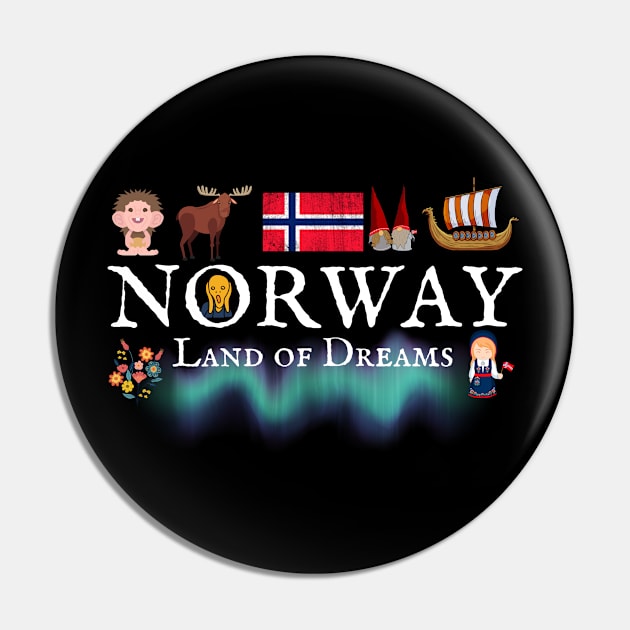 Norway Land of Dreams Pin by VikingHeart Designs