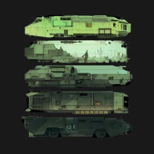 Post-apocalypse Futuristic Scifi Trains T-Shirt