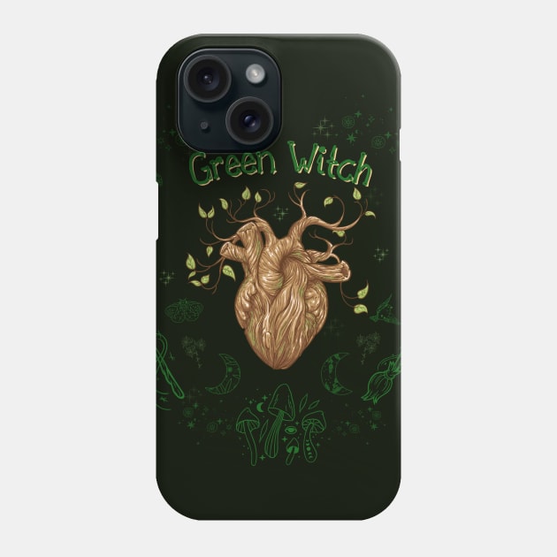 A Green Witch at Heart Phone Case by The Fat Feminist Witch 