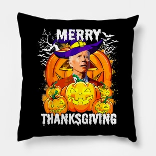 Merry Thanksgiving Joe Biden Halloween Pumpkin Spooky Season Pillow