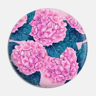 Hydrangea watercolor pattern, pink and blue Pin