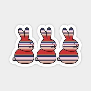 Three Bunny Rabbits Distracted Boyfriend Meme Stripes Magnet