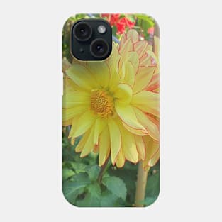 Yellow and Red Dahlias Phone Case