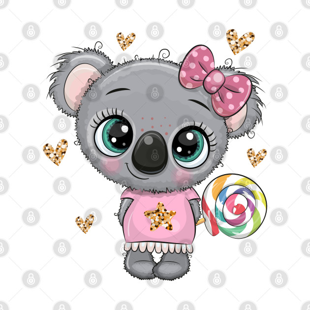 Cute koala girl with multicolour lollipop by Reginast777