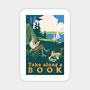 Take along a book (1910) camping poster by Magnus Norstad Magnet