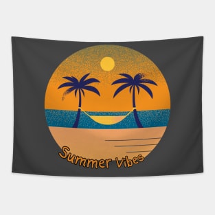 Summer Vibes - Retro Synth Sunset Style T-Shirt Tapestry