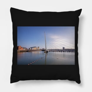 The Sail Bridge, Swansea Marina, Swansea, Wales Pillow