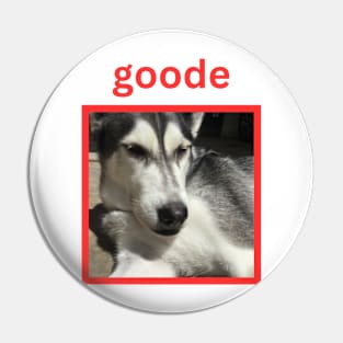 Husky Squinting Red Goode Simple Pin