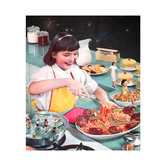 Foodies be Like collage art by CollageSoul