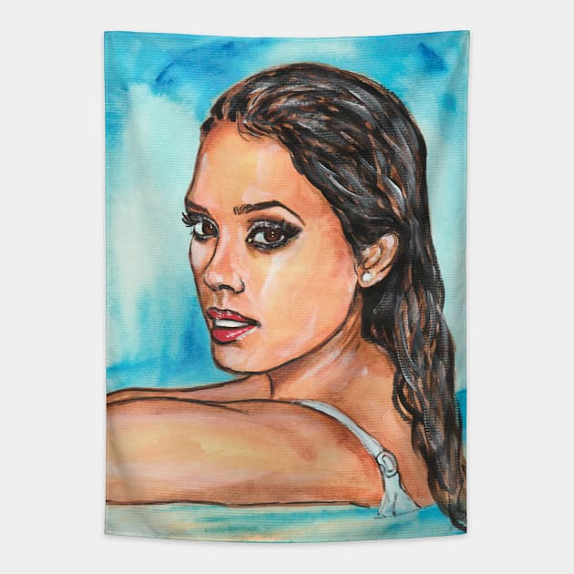 Jessica Alba Tapestry by Svetlana Pelin