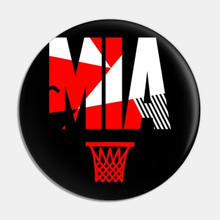 Throwback Miami Basketball Art Pin