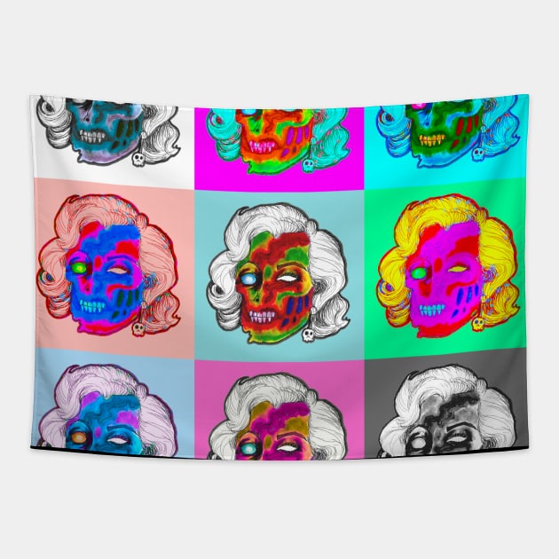 Zombie Pop Art Tapestry by Art of V. Cook