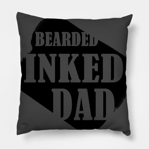 Bearded Inked Dad Like A Normal Dad, Funny Fathers Day, Tattoo Dad Pillow by NooHringShop