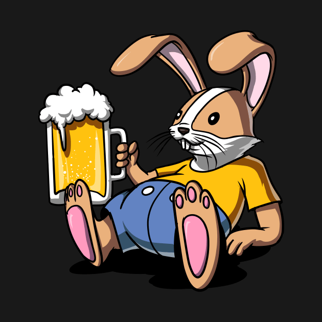 Rabbit Beer Drinking Party Funny Bunny by underheaven