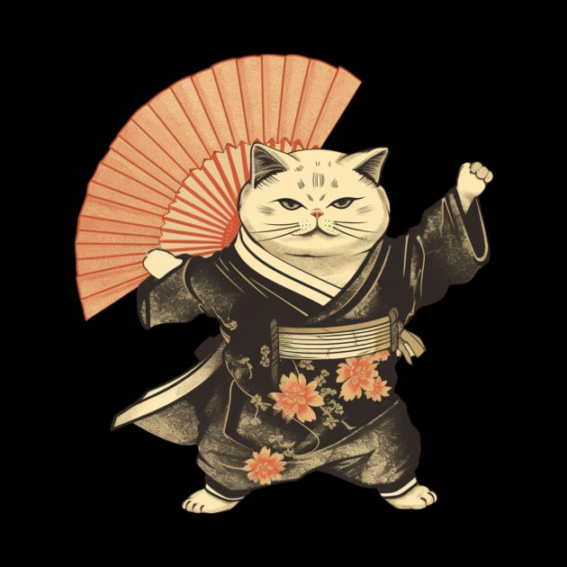 Edo cat t-shirt by SHAKIR GAUTAMA 