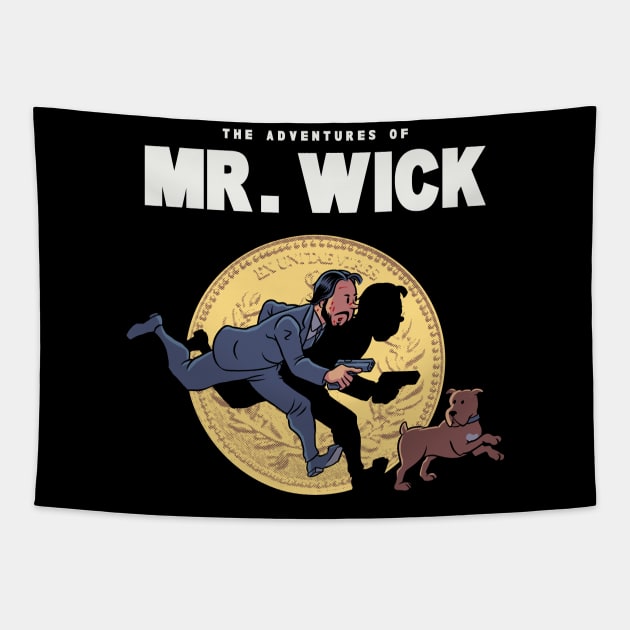 The Adventures of Mr. Wick Tapestry by rustenico