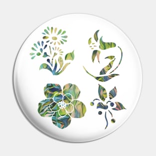 Verdant flowers with swirling colors Pin